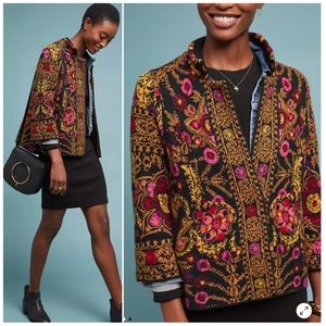 NWT Anthro Moth Payton Jacquard Sweater Jacket